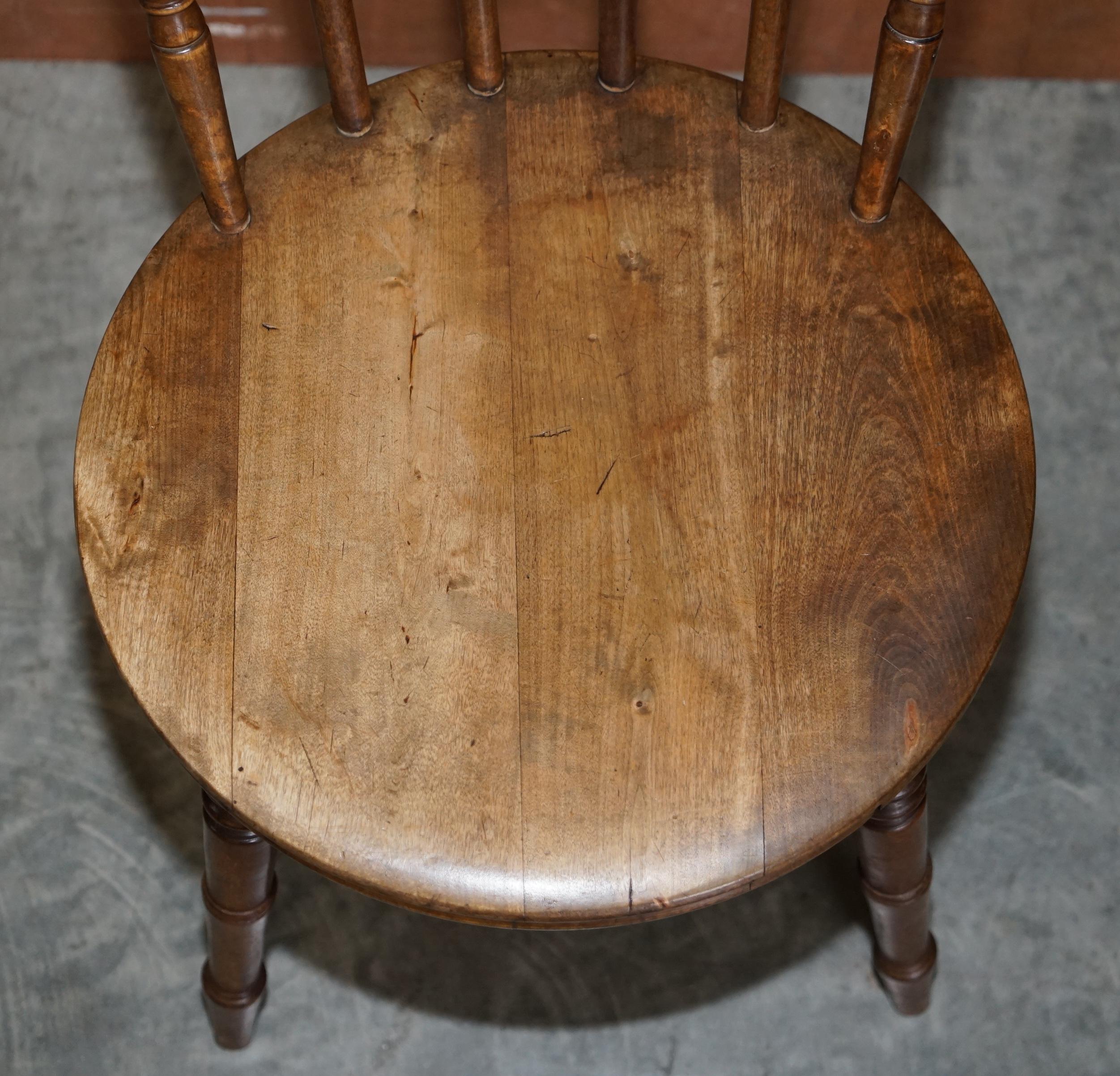 Hand-Crafted Antique Pair of Edwardian Walnut Fully Stamped Swedish Ibex Penny Windsor Chairs