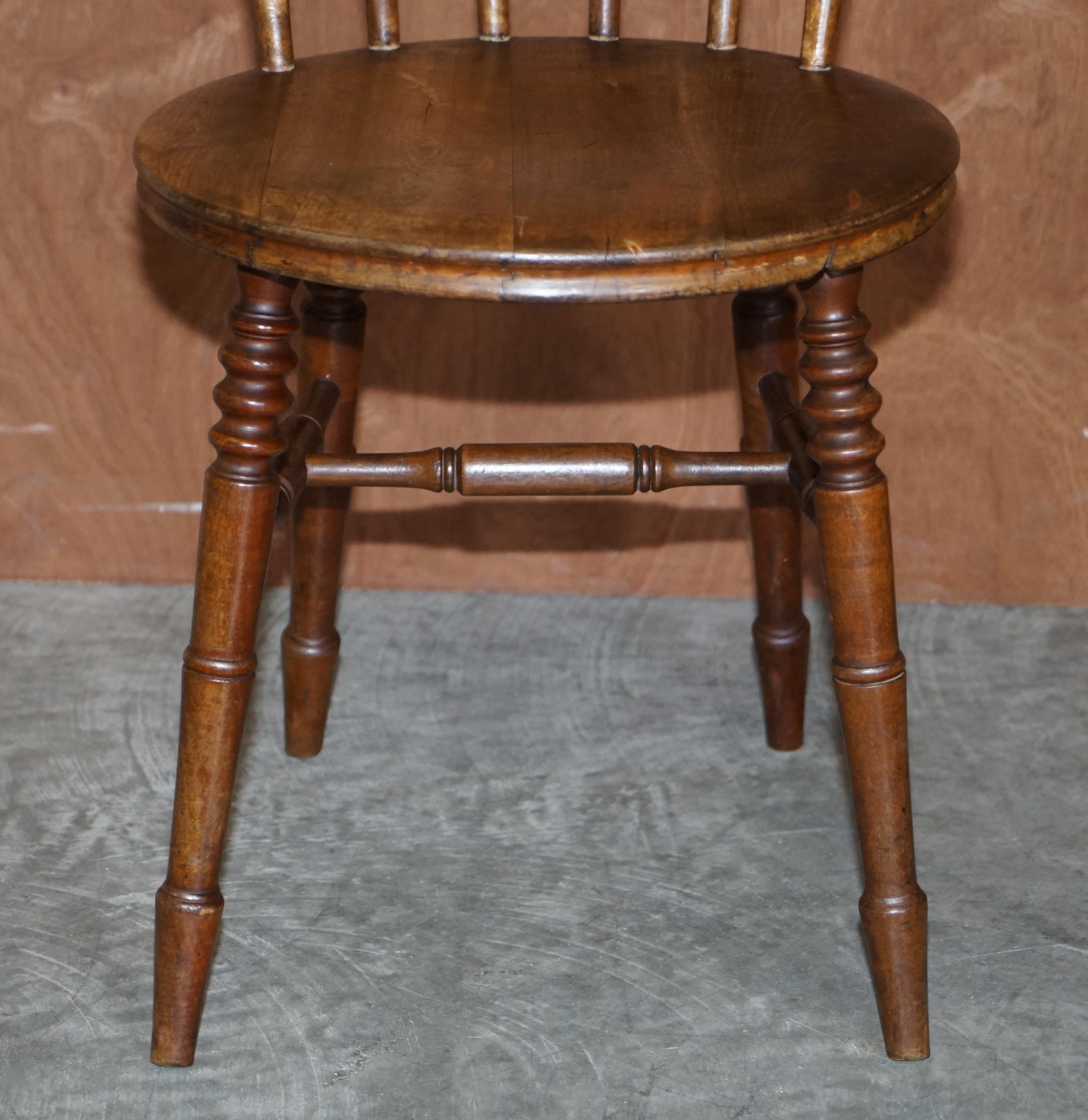 Early 20th Century Antique Pair of Edwardian Walnut Fully Stamped Swedish Ibex Penny Windsor Chairs