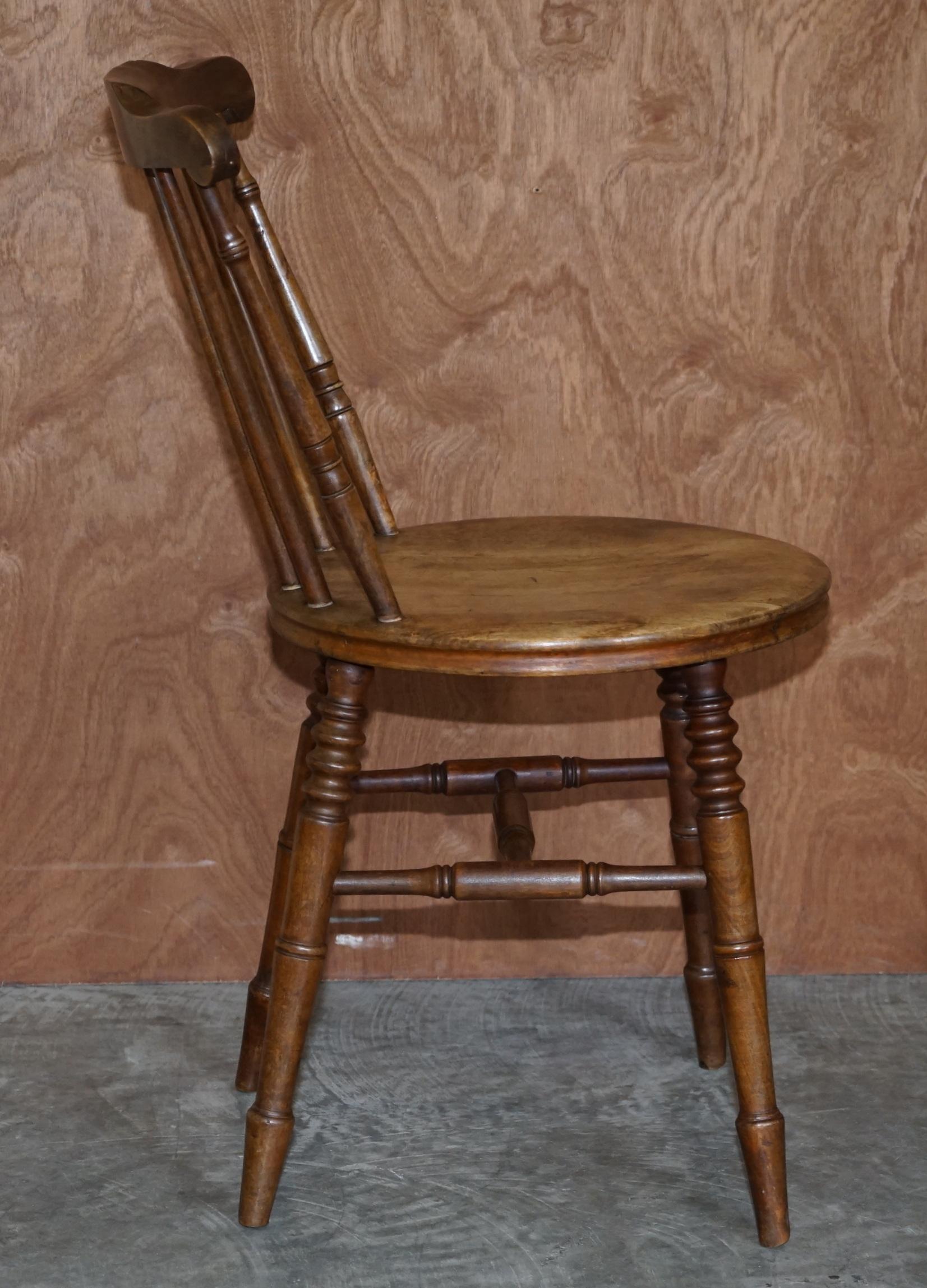 Antique Pair of Edwardian Walnut Fully Stamped Swedish Ibex Penny Windsor Chairs 2