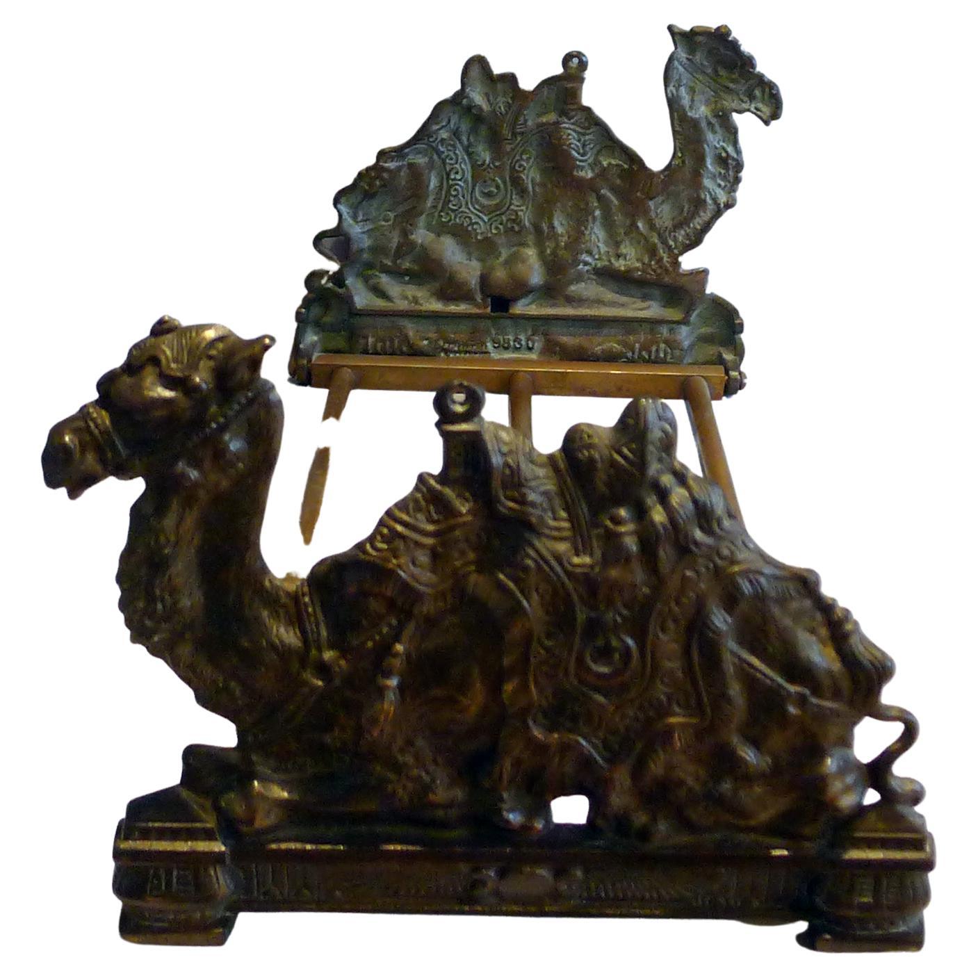 Antique Pair of English Bookends in the Shape of a Camel For Sale