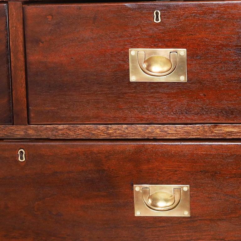 Antique Pair of English Campaign Chests For Sale at 1stDibs