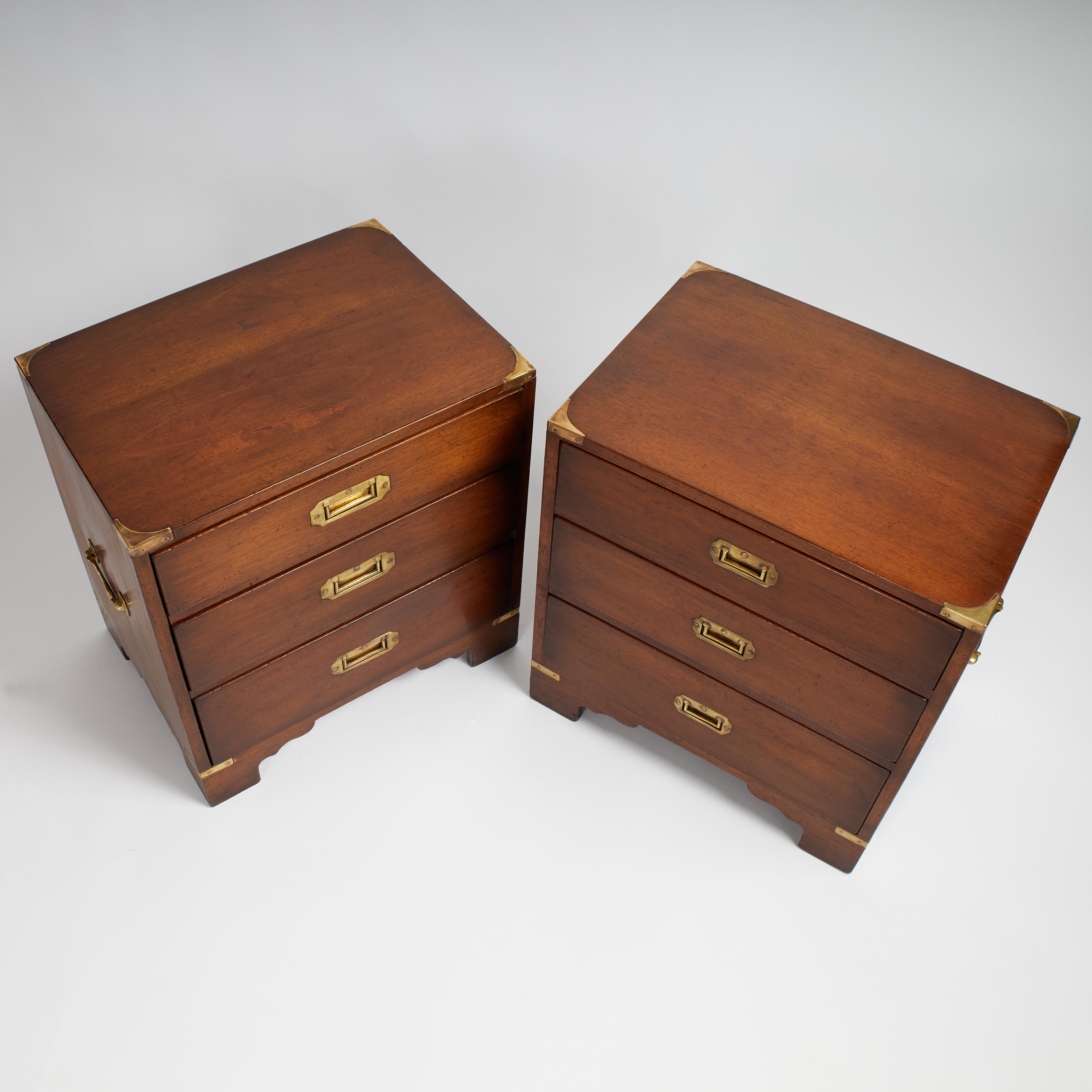 Hand-Crafted Antique Pair of English Campaign Stands