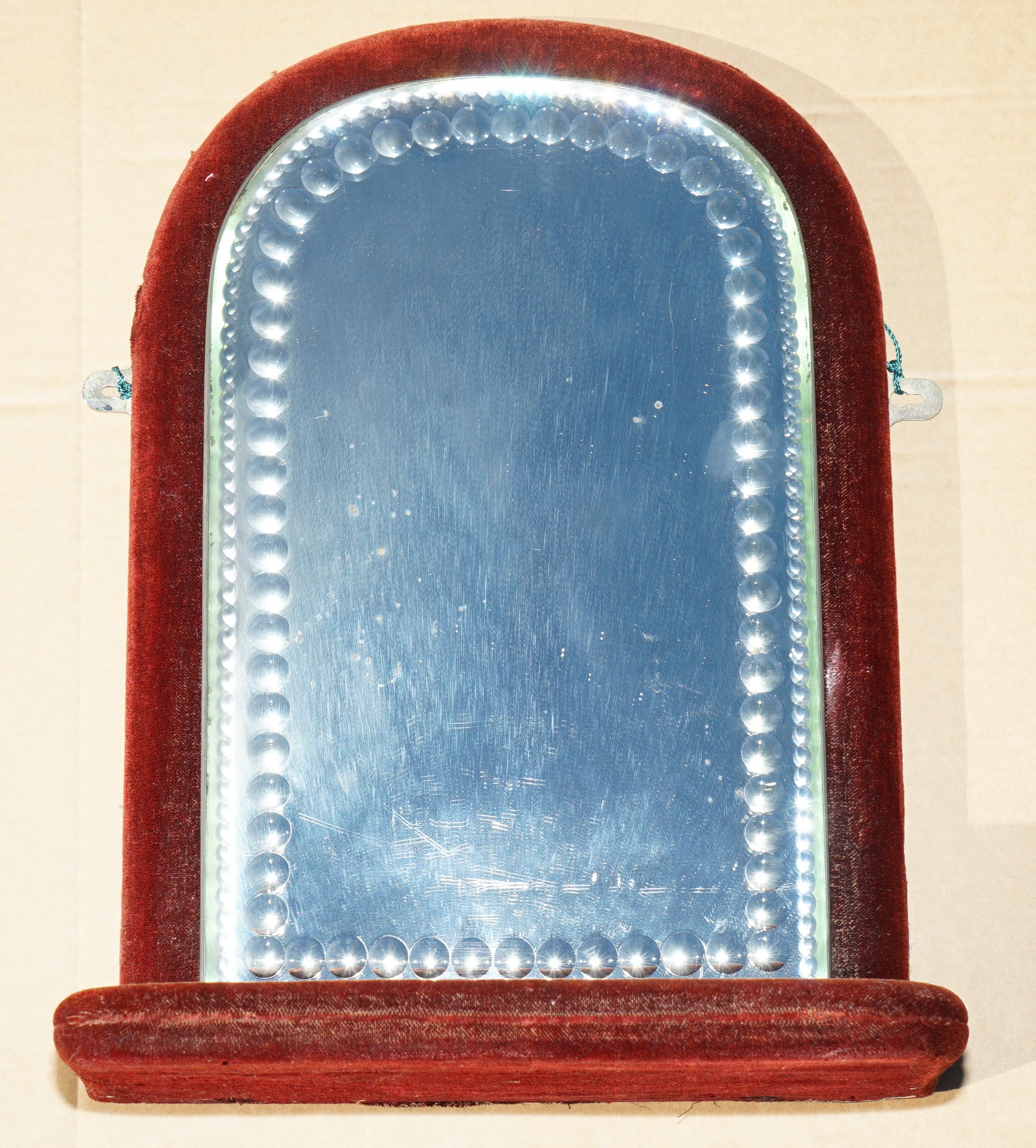 ANTiQUE PAAR ENGLISCH CIRCA 1880 VICTORIAN VELVET DISPLAY SORCERER'S MIRRORS im Angebot 2