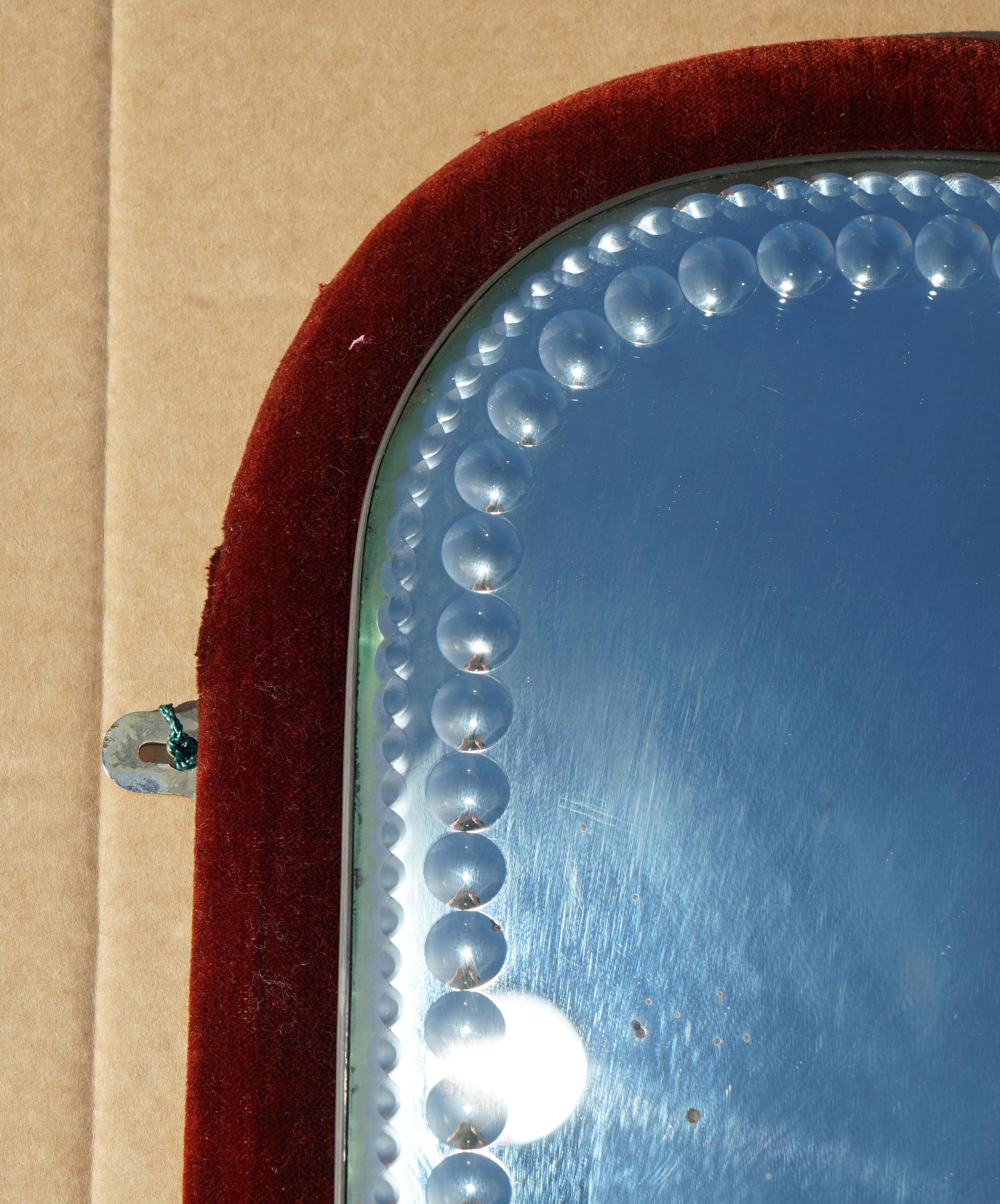 ANTiQUE PAAR ENGLISCH CIRCA 1880 VICTORIAN VELVET DISPLAY SORCERER'S MIRRORS im Angebot 4
