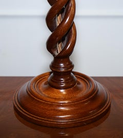 PAIRE ANTIQUE DE BOUGIES DE TABLE EN ORGE OUVERT ANGLAIS CONVERTS EN LAMPES DE TABLE