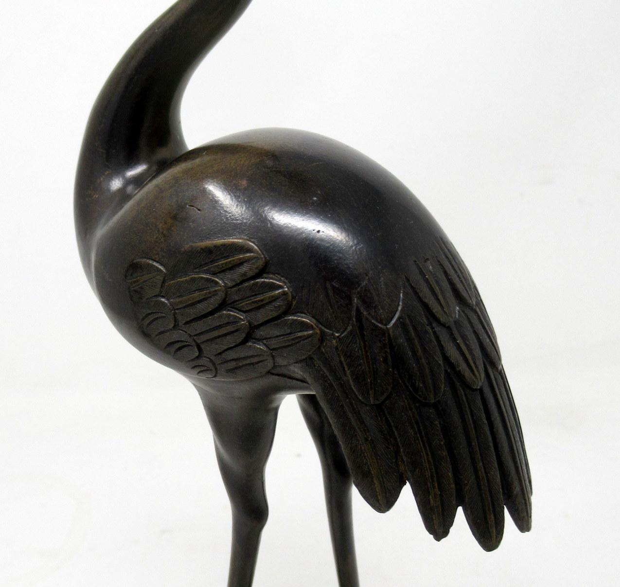 Antique Pair of English Ormolu Gilt Bronze Candlesticks Storks Cranes by Abbott 1