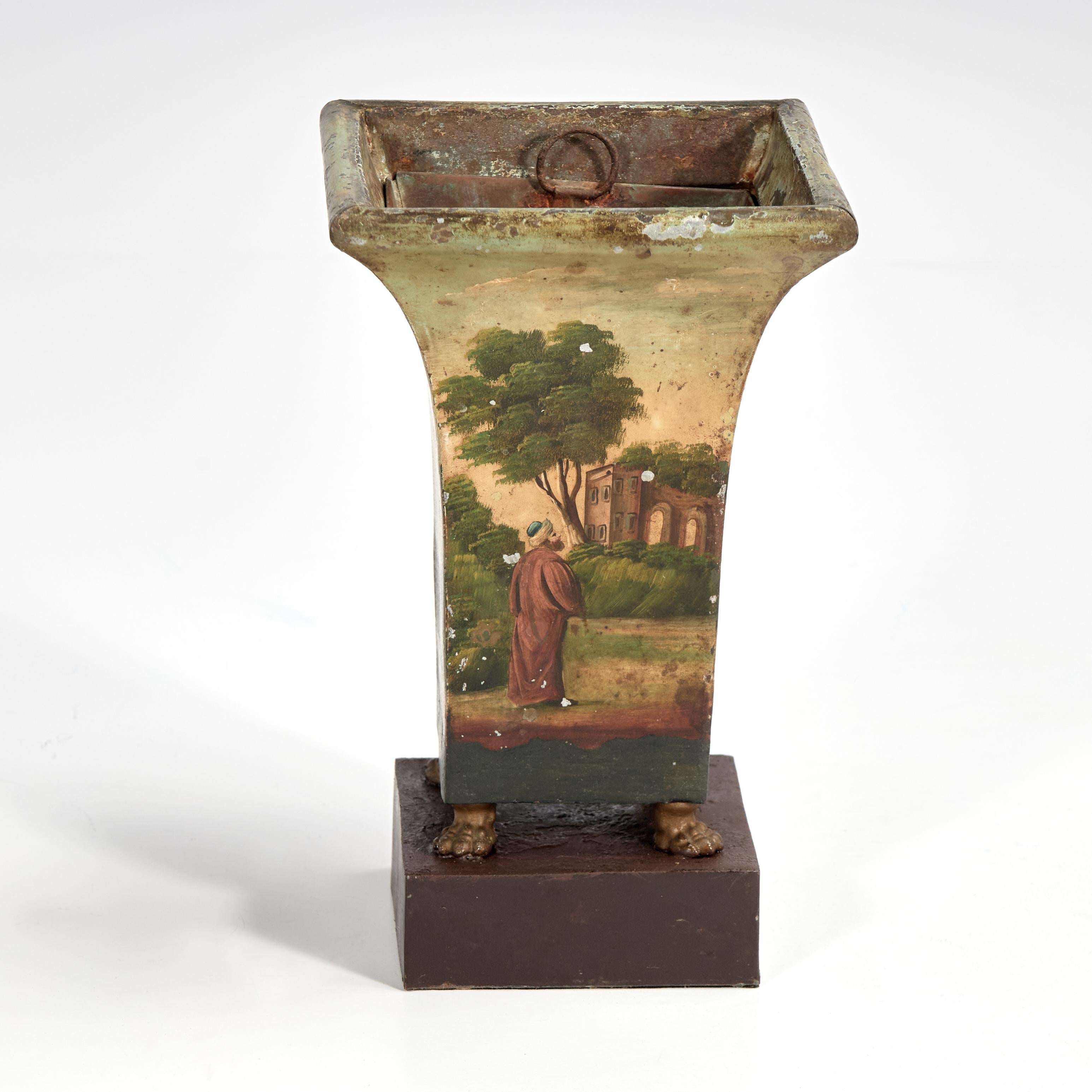 XIXe siècle Ancienne paire de jardinières en tôle de style Régence anglaise en vente