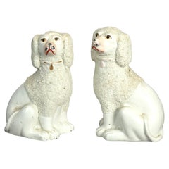 Vintage Pair of English Staffordshire Porcelain Dogs C1870