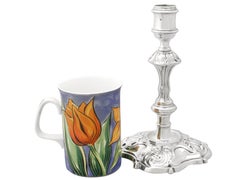 Antique Pair of English Sterling Silver Candle Holders