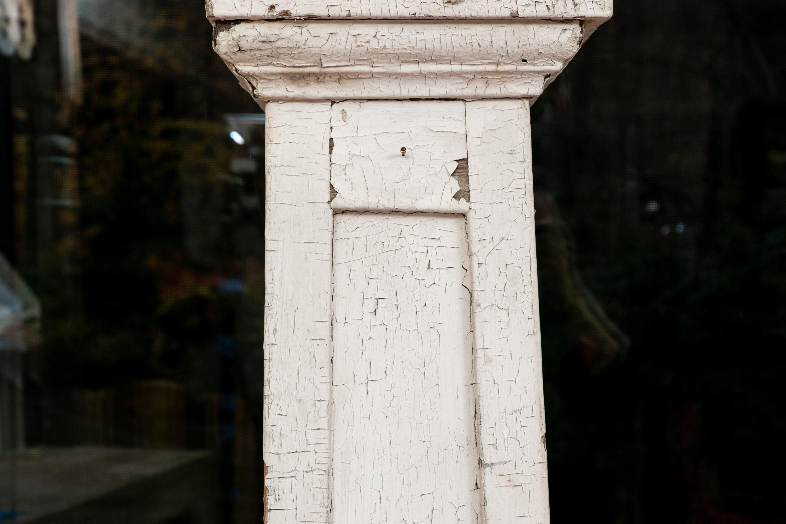 Painted Antique Pair of Entrance Pilasters with Urns 