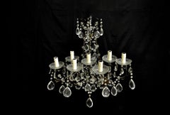 Antique Pair of Florentine Wall Lights Sconce Wall Light Beaded Crystal