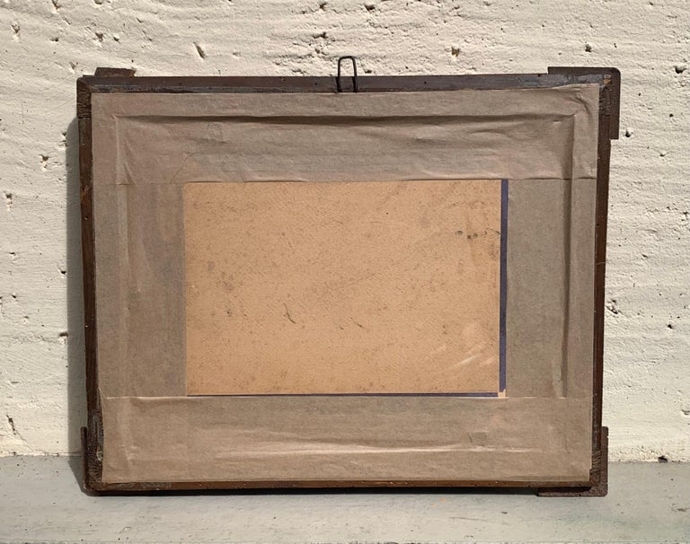 Antique Pair of Folk Art Collages Paintings of Partridges in Tramp Art