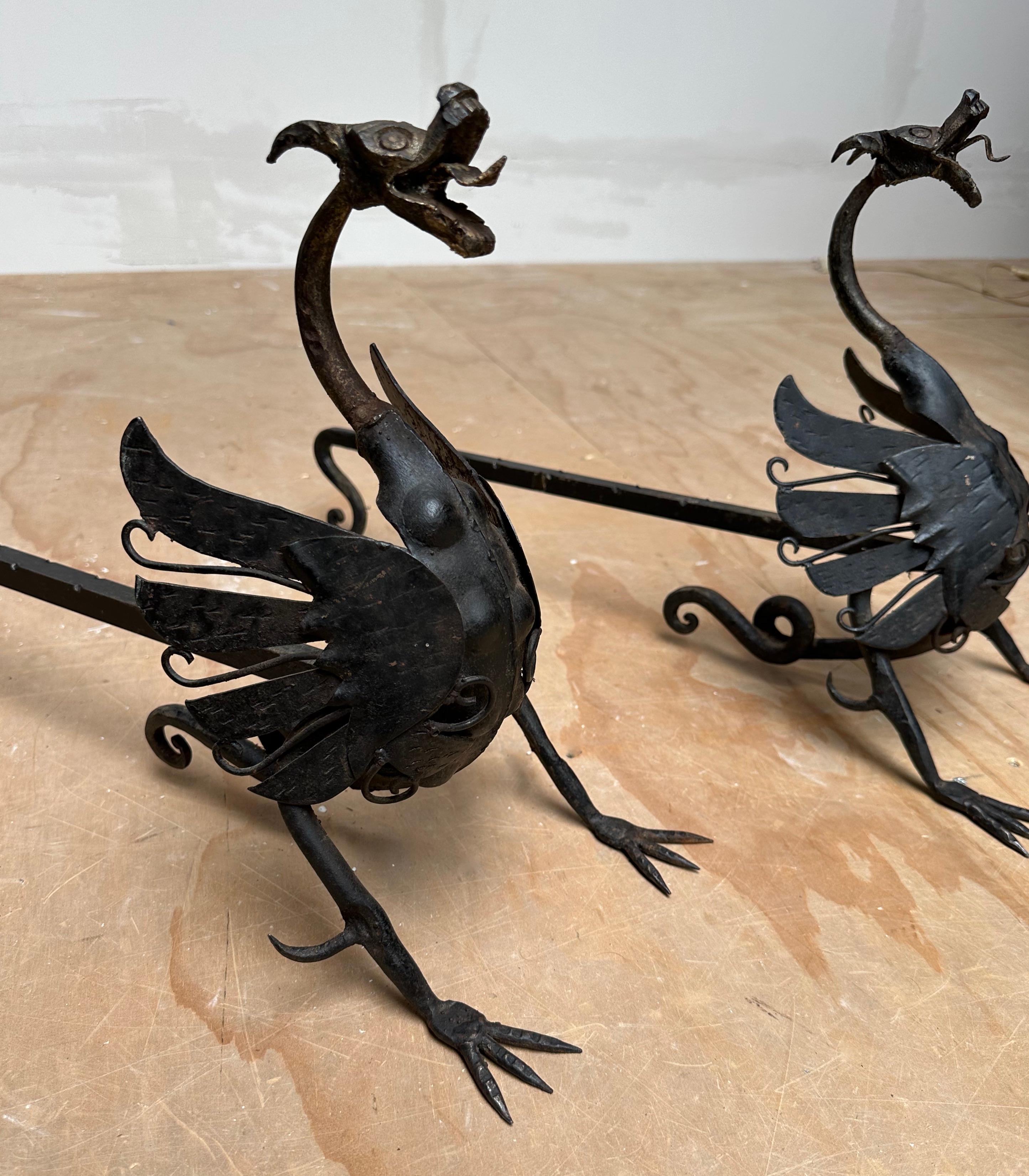 Can you imagine these firebucks in your fireplace with the flames burning on all sides?

These beautifully and all handcrafted wrought iron, andirons were made to stand in your fireplace as in our images. The idea is to put your loggs on top so that
