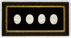 Antique Pair of Framed Grand Tour Intaglios, Early 19th Century