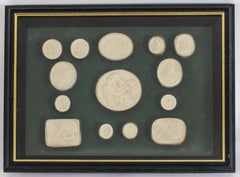 Antique Pair of Framed Grand Tour Intaglios Early 19th Century