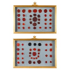 Used Pair of Framed Grand Tour Wax Seals, Early 18th Century