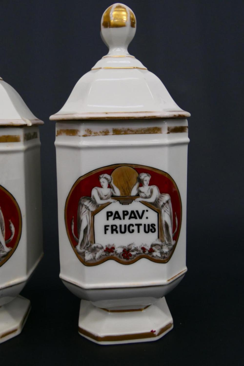 Antique Pair of French Apothecary Jars In Excellent Condition For Sale In Washington Crossing, PA