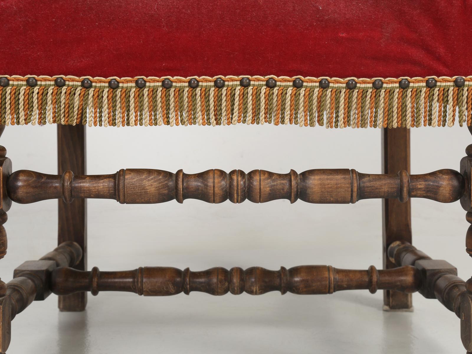 Tissu d'ameublement Paire de fauteuils ou fauteuils trônes français anciens, circa 1880, non restaurés  en vente