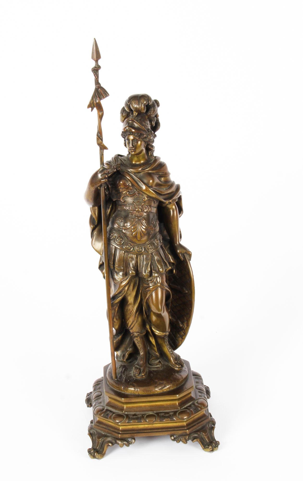 Paire de bronzes français anciens représentant Mars et Minerve:: 19ème siècle 4