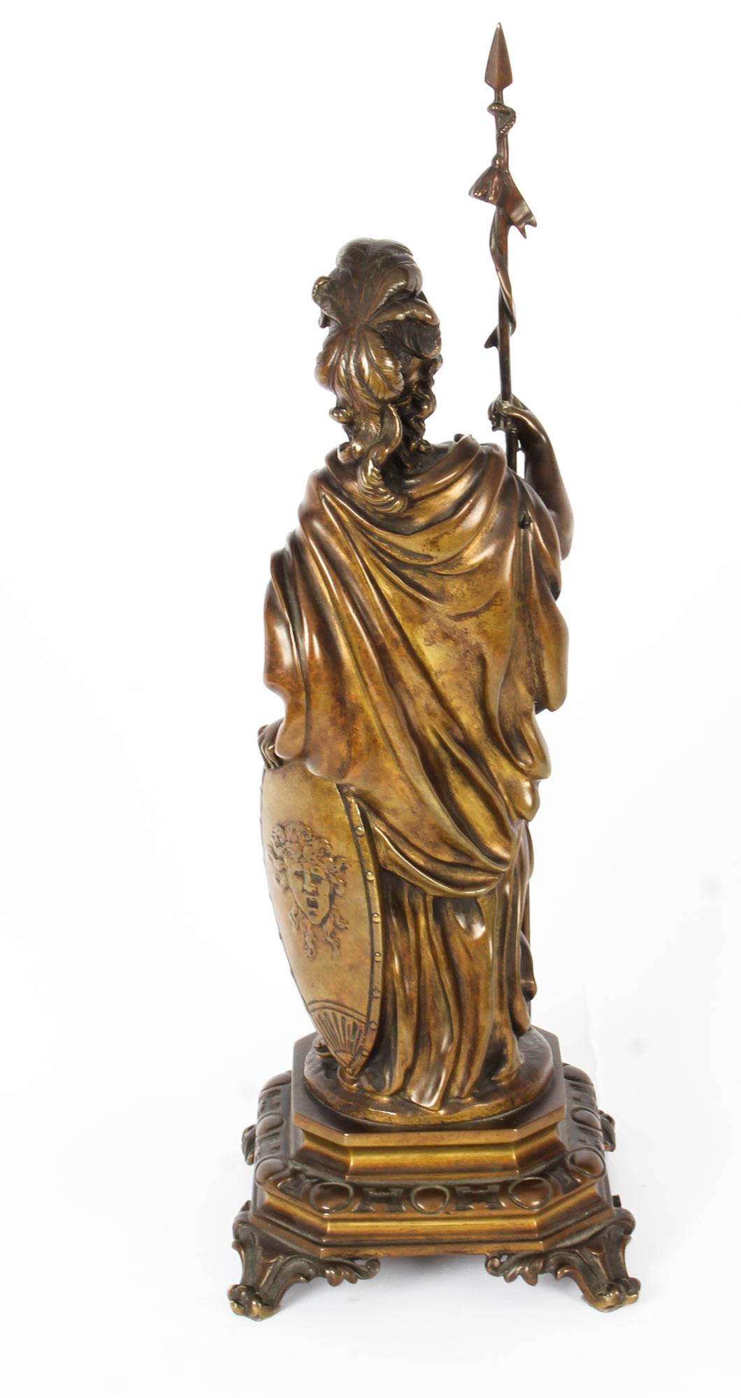 Antique Pair of French Bronzes of Mars and Minerva, 19th Century 15