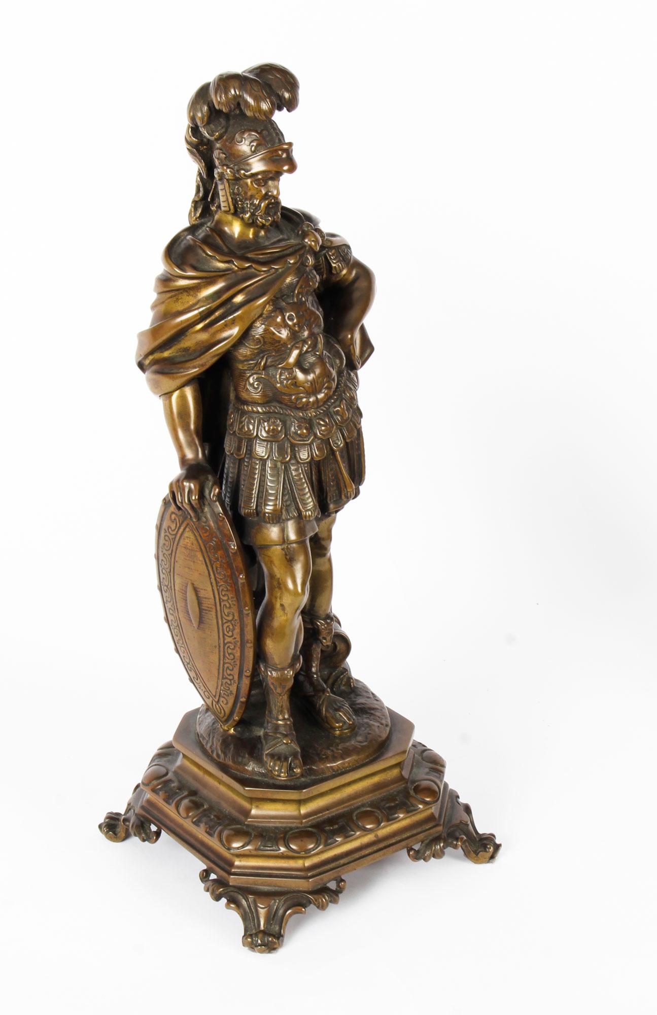 Antique Pair of French Bronzes of Mars and Minerva, 19th Century 4