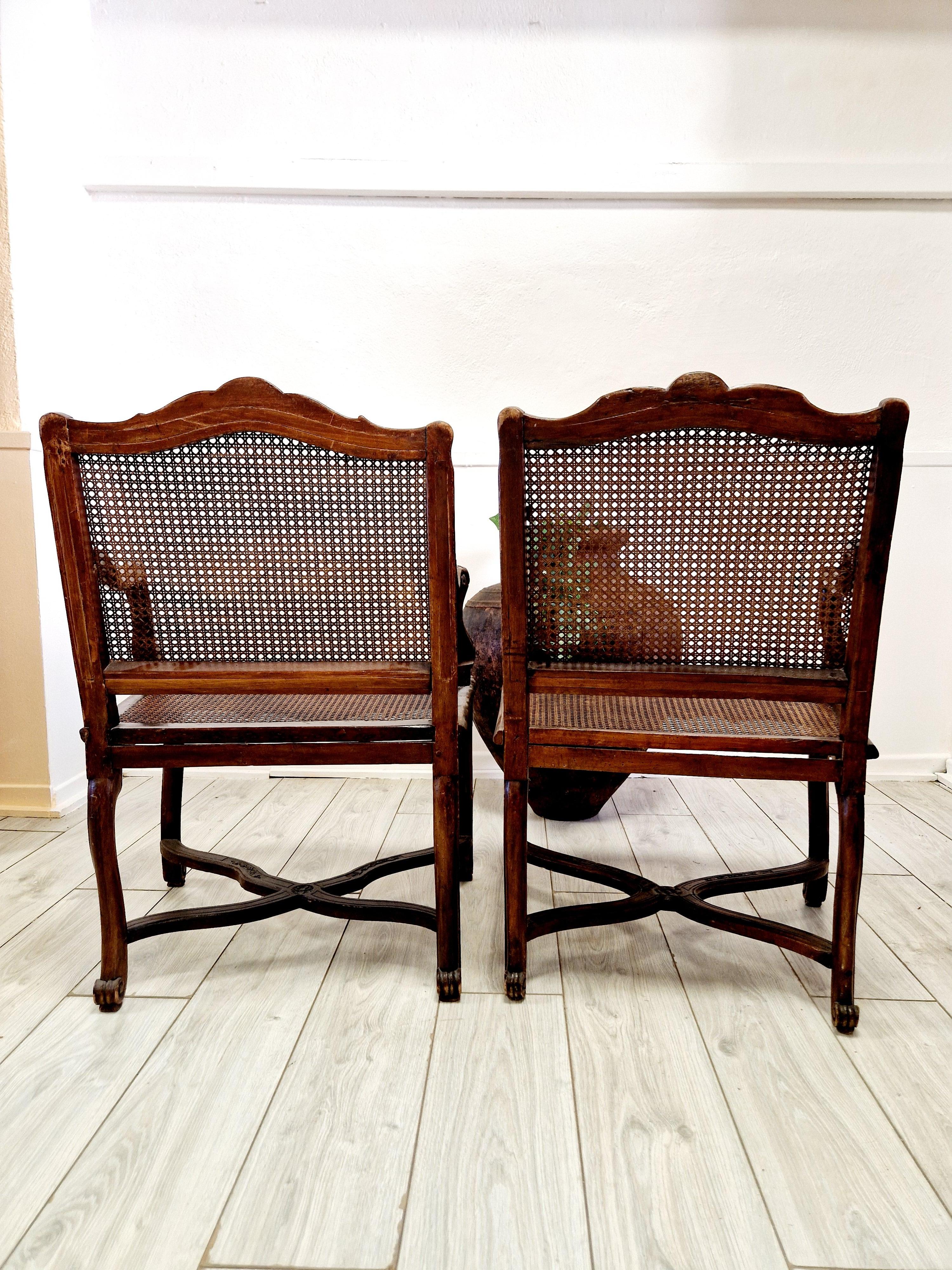 Antique Paire de Fauteuils Canne Français Période Régence en vente 1