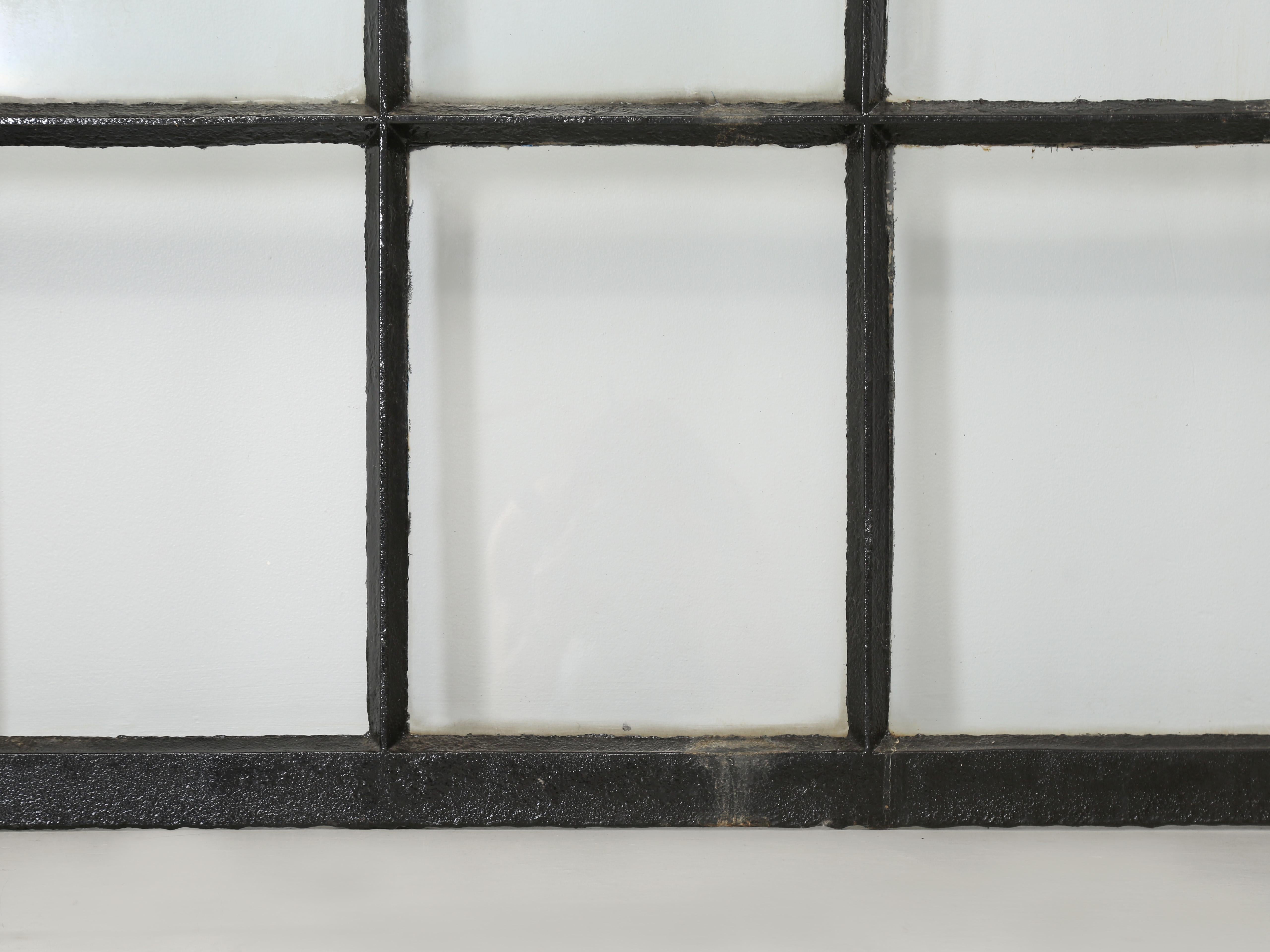 Antique Pair of French Cast iron Arch Top Windows c1800's Require new Glazing For Sale 7