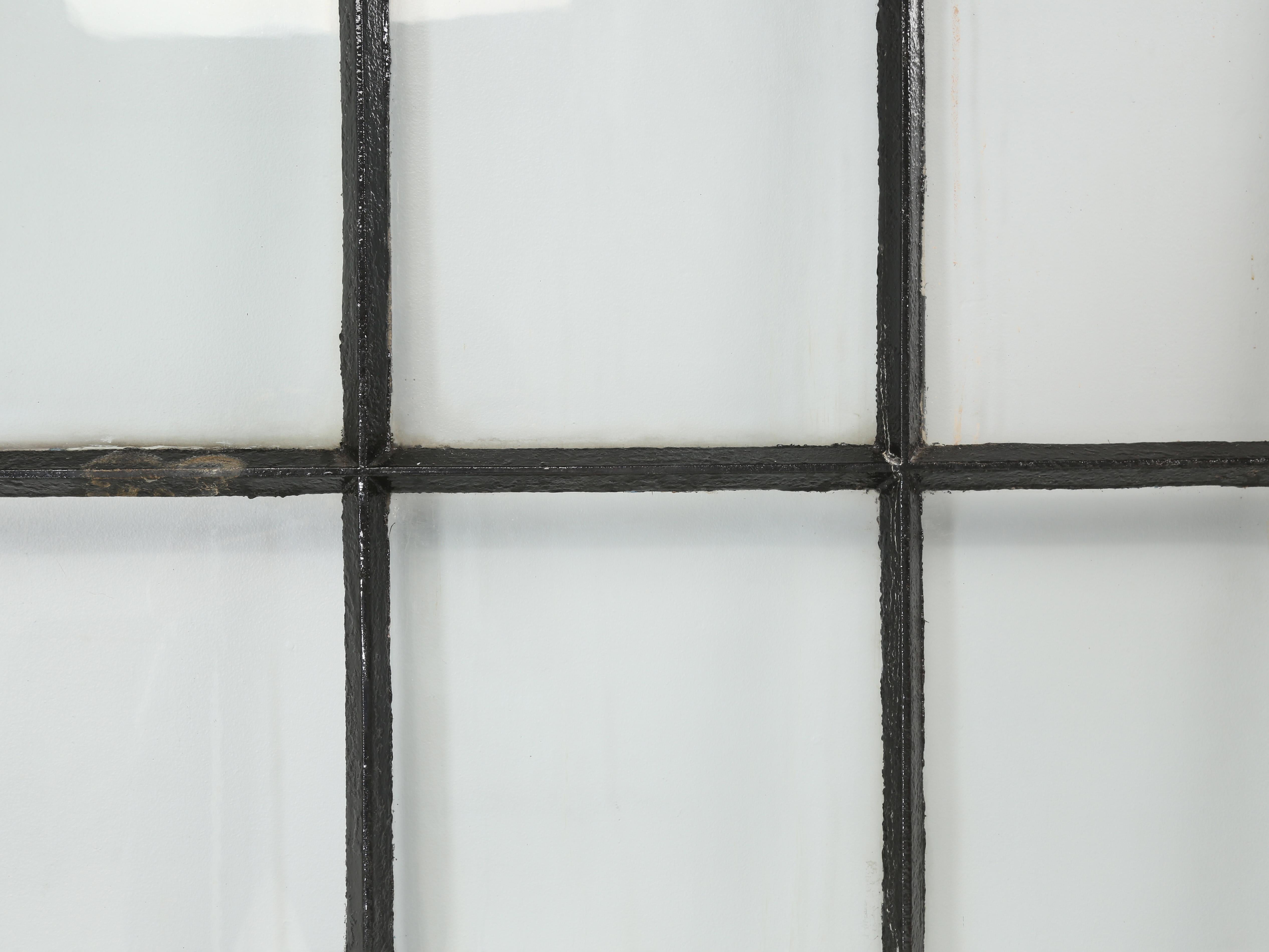 Antique Pair of French Cast iron Arch Top Windows c1800's Require new Glazing For Sale 3