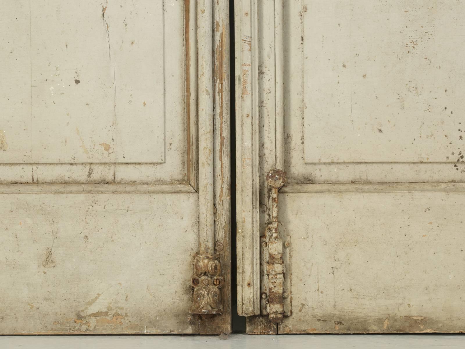Antique Pair of French Doors in Original Paint, Unrestored 1