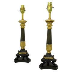 Antikes Paar französischer Doré-Bronze Neoklassizistisch Ormolu Vergoldet Kerzenleuchter Lampen