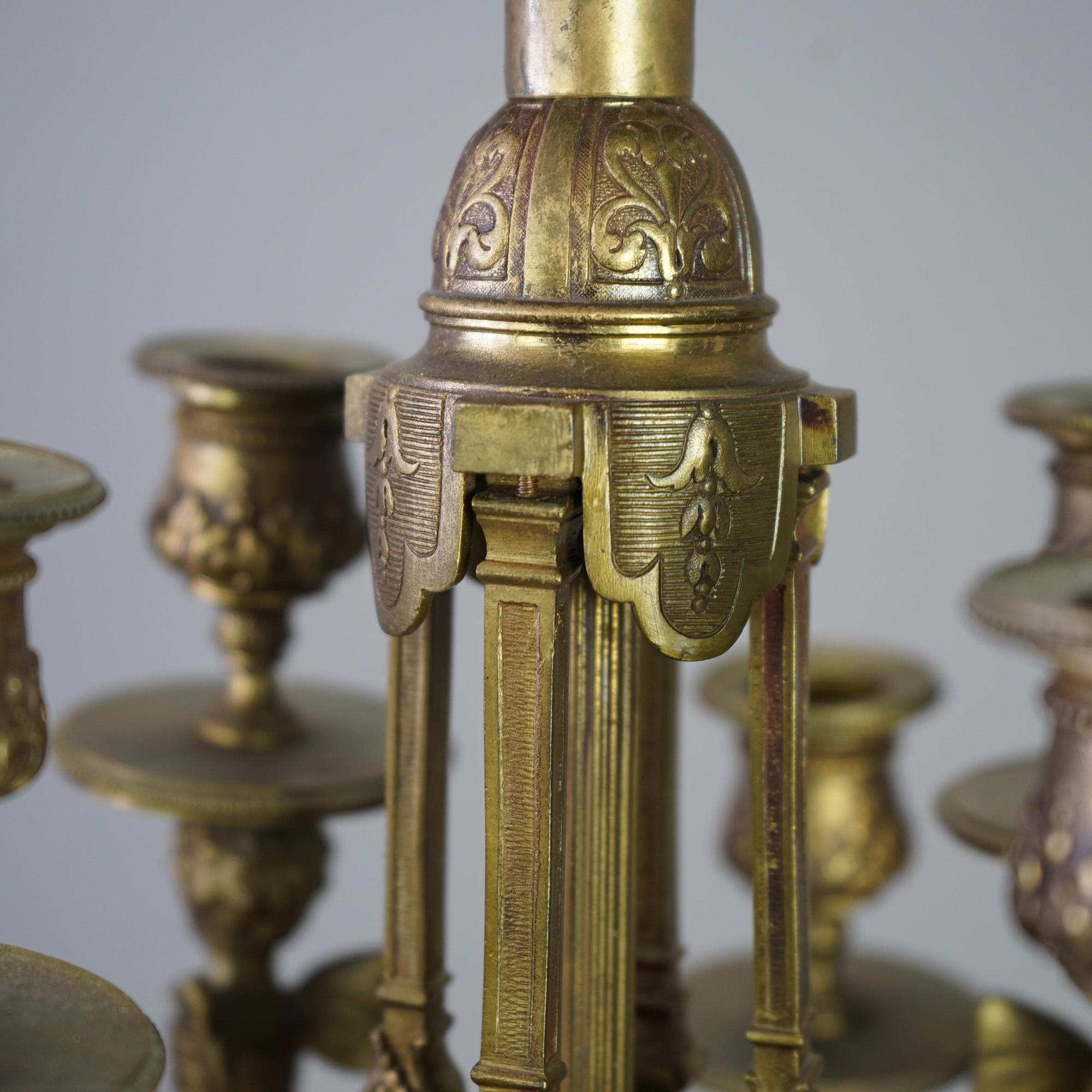Antique Pair of French Empire Gilt Bronze & Rouge Marble Candelabra 19thC For Sale 6