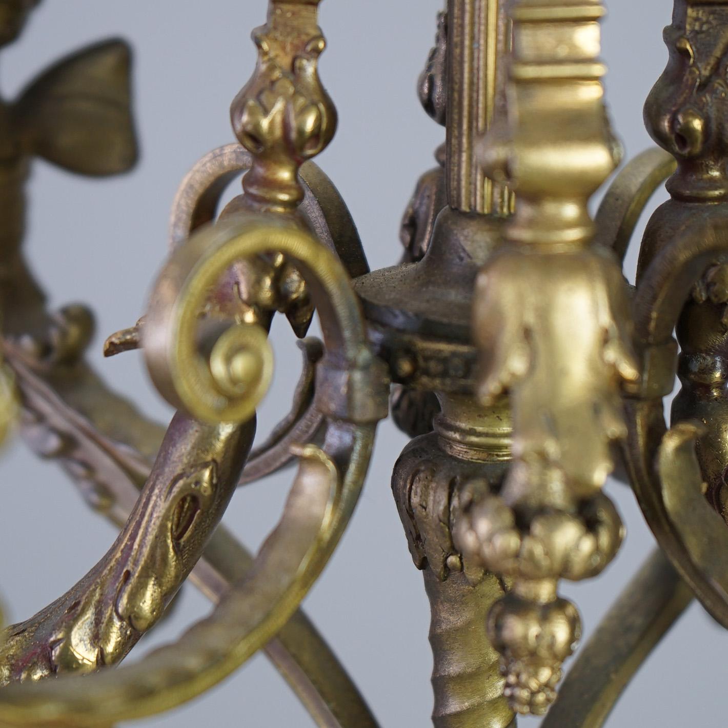 Antique Pair of French Empire Gilt Bronze & Rouge Marble Candelabra 19thC For Sale 8
