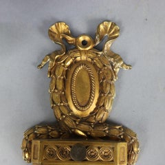 Antique Pair of French Empire Gilt Bronze Torchiere Wall Sconces, 20th Century