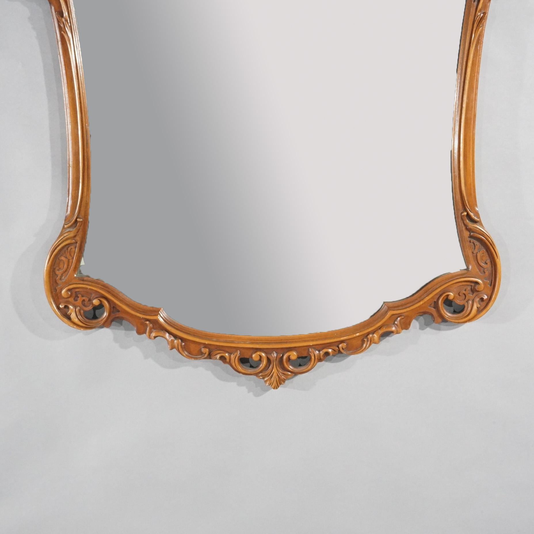 Antique Pair of French Louis XIV Style Carved Mahogany Mirrors, circa 1930 For Sale 8