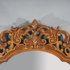 Antique Pair of French Louis XIV Style Carved Mahogany Mirrors, circa 1930