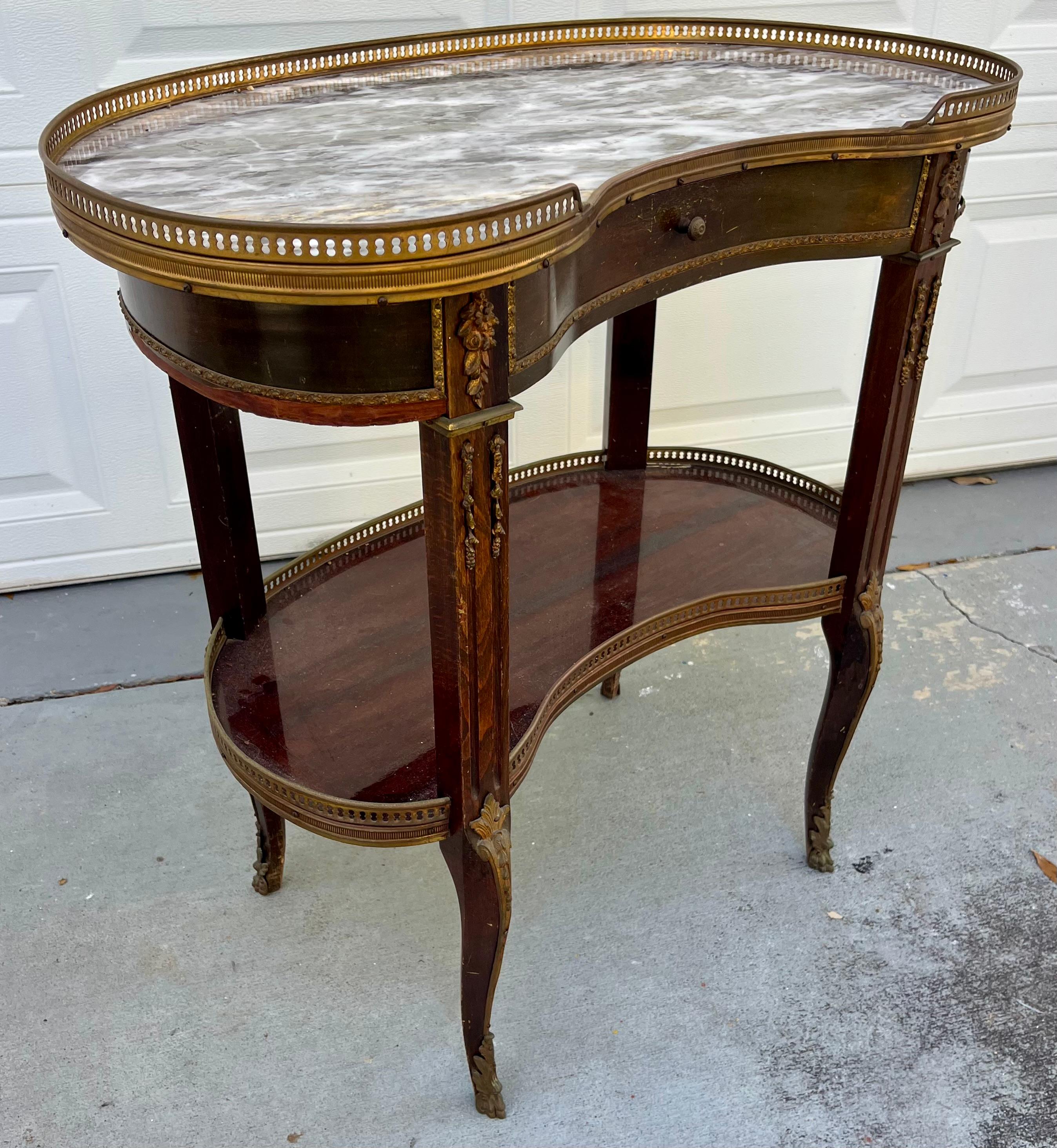Antique Pair of French Louis XVI Style Side Tables 19th Century 5