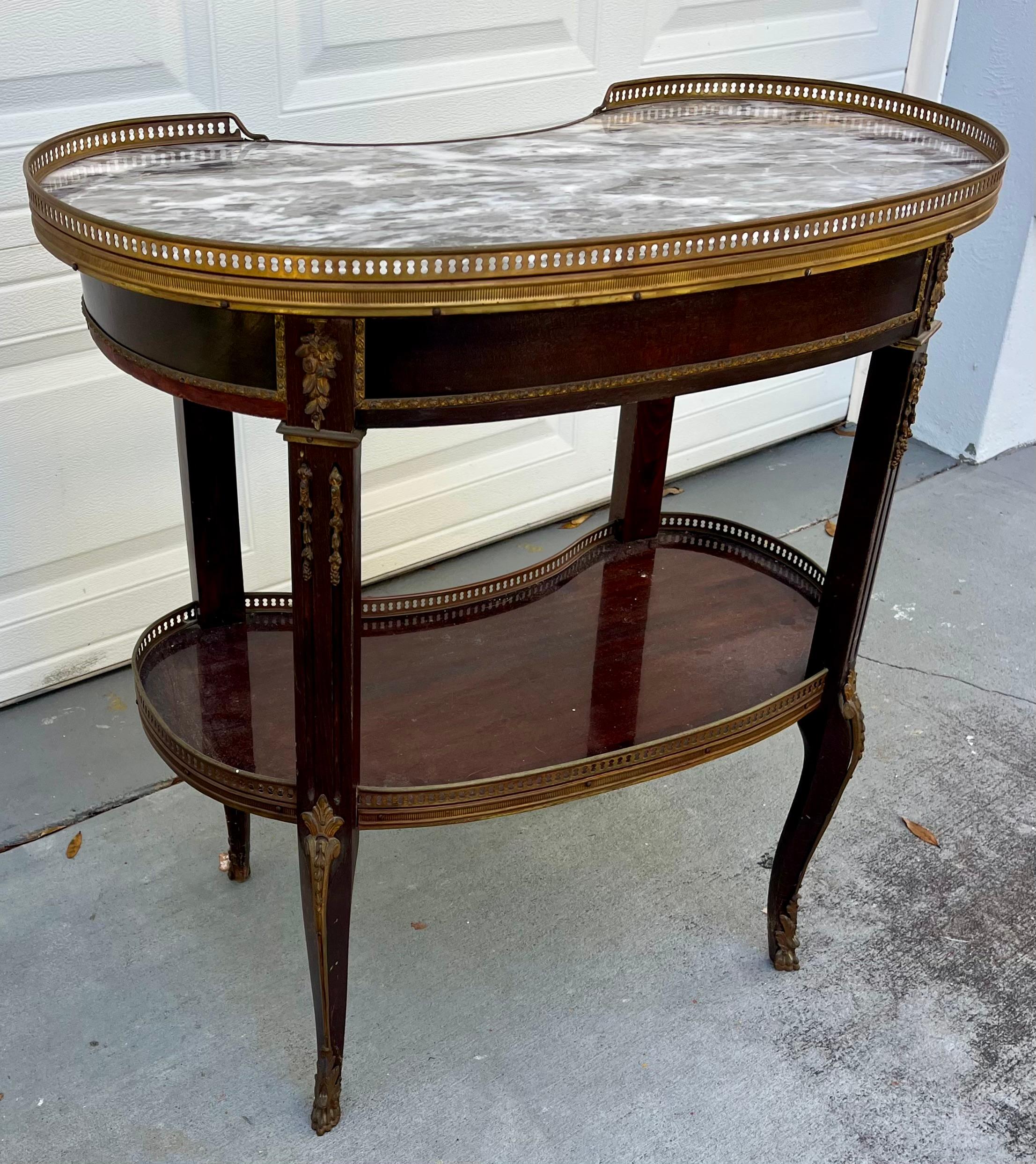 Antique Pair of French Louis XVI Style Side Tables 19th Century In Good Condition In Vero Beach, FL