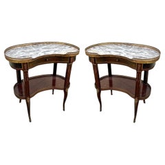 Antique Pair of French Louis XVI Style Side Tables 19th Century