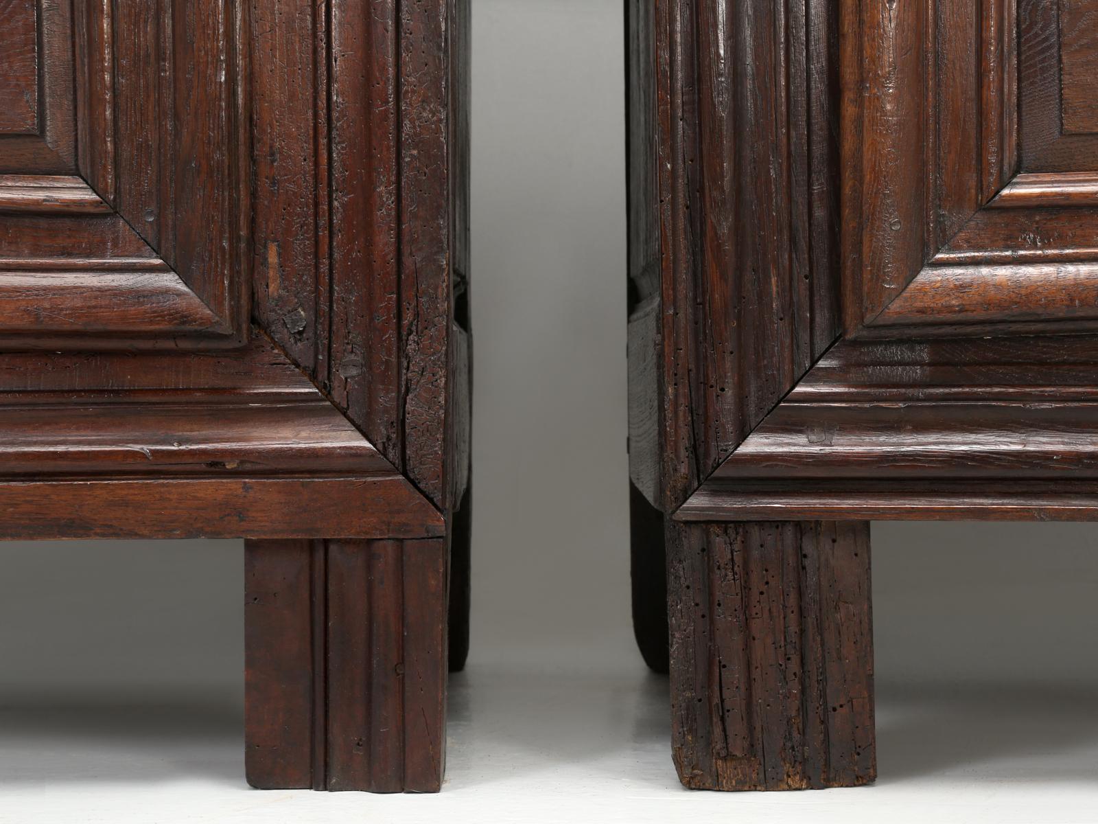 Antique Pair of French Oak Bonnetiere's, Amroires or Cupboards from the 1700s 7