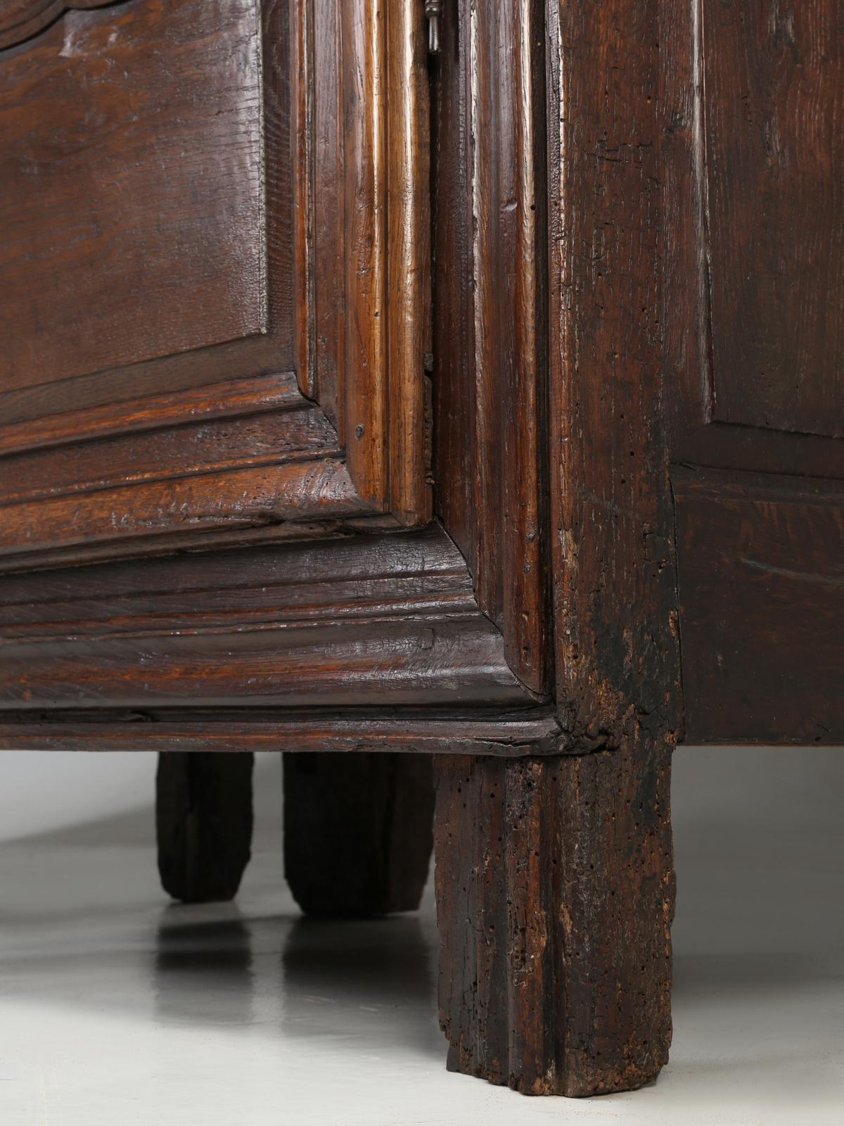 Antique Pair of French Oak Bonnetiere's, Amroires or Cupboards from the 1700s 8