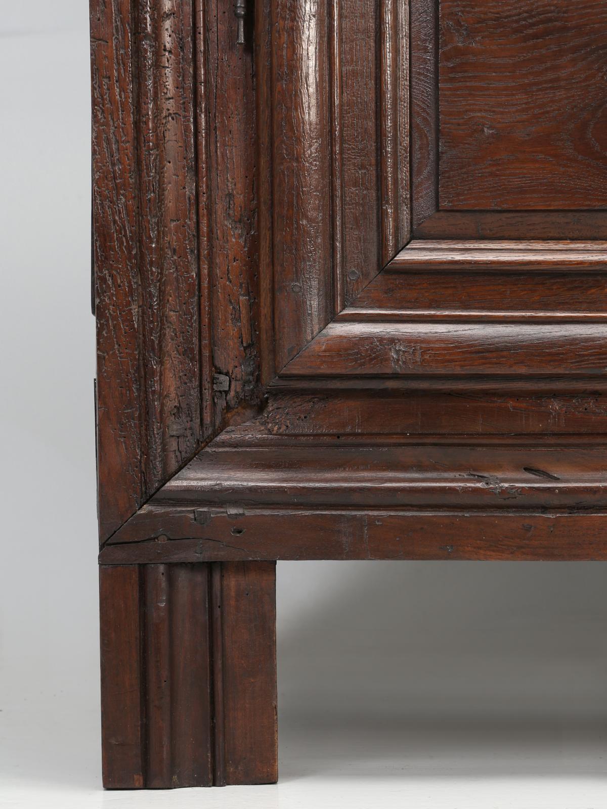 Antique Pair of French Oak Bonnetiere's, Amroires or Cupboards from the 1700s 9