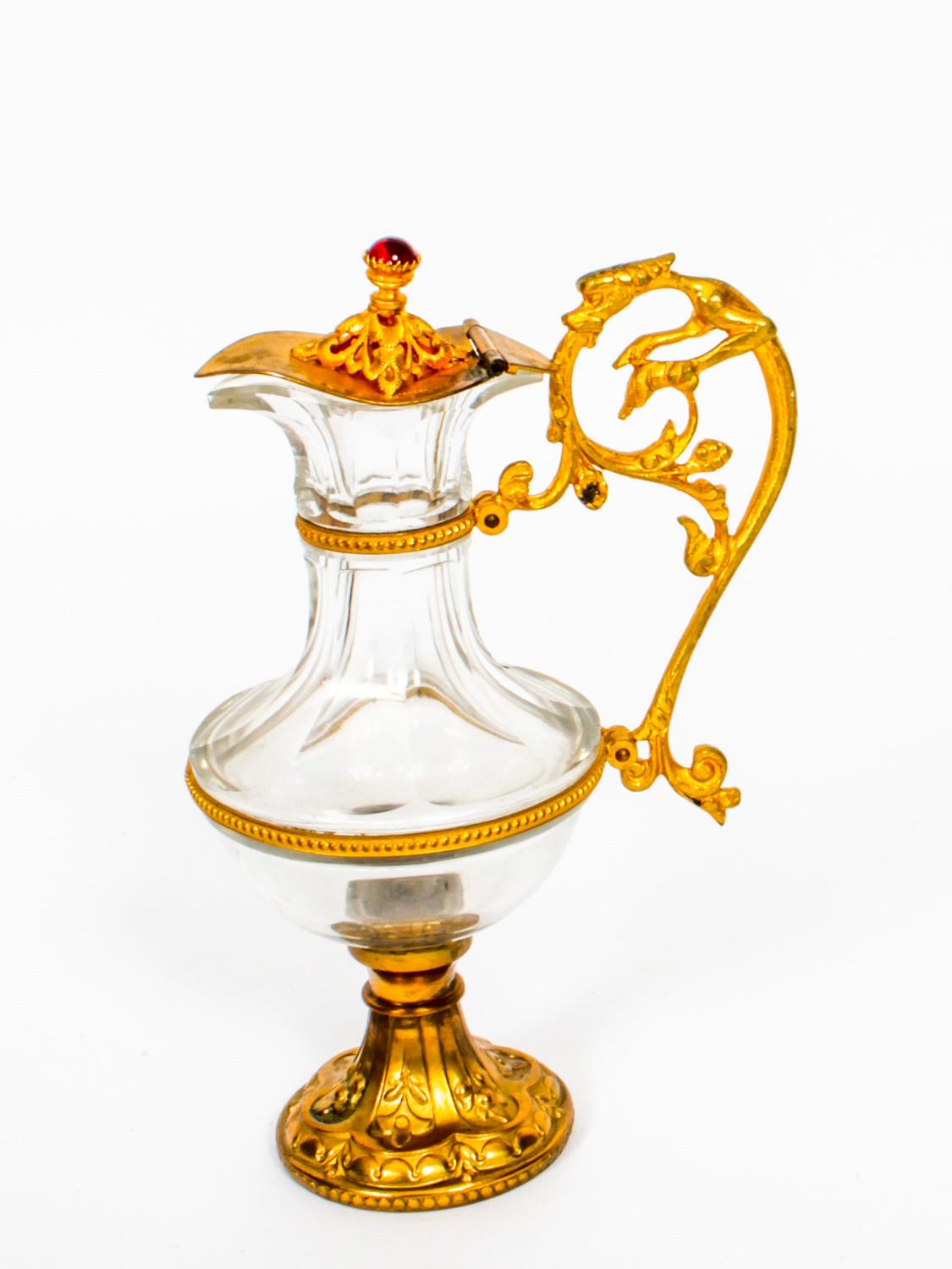 Antikes Paar französischer Goldbronze- und Glaswürfel, 19. Jahrhundert im Angebot 5