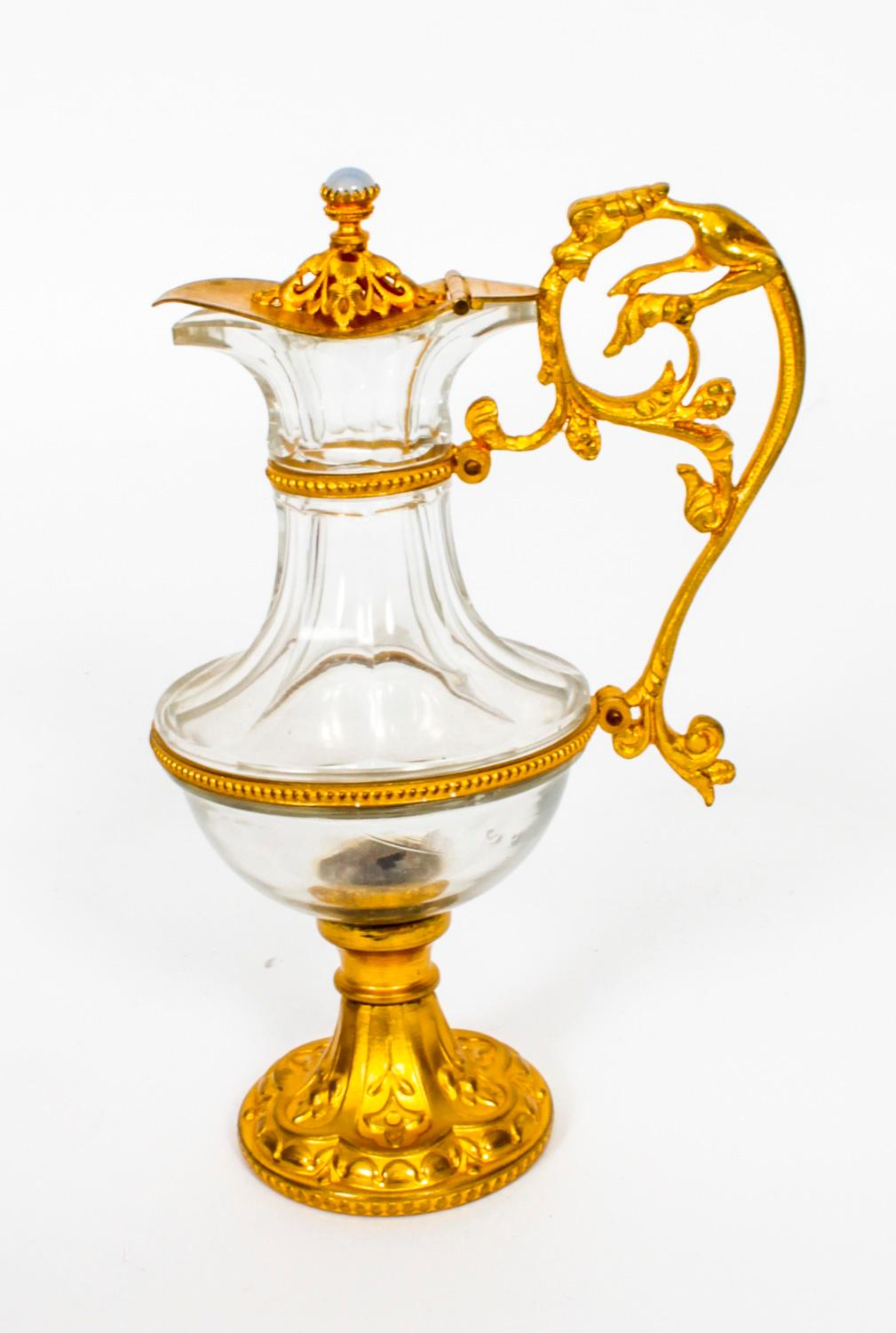 Antikes Paar französischer Goldbronze- und Glaswürfel, 19. Jahrhundert im Angebot 3