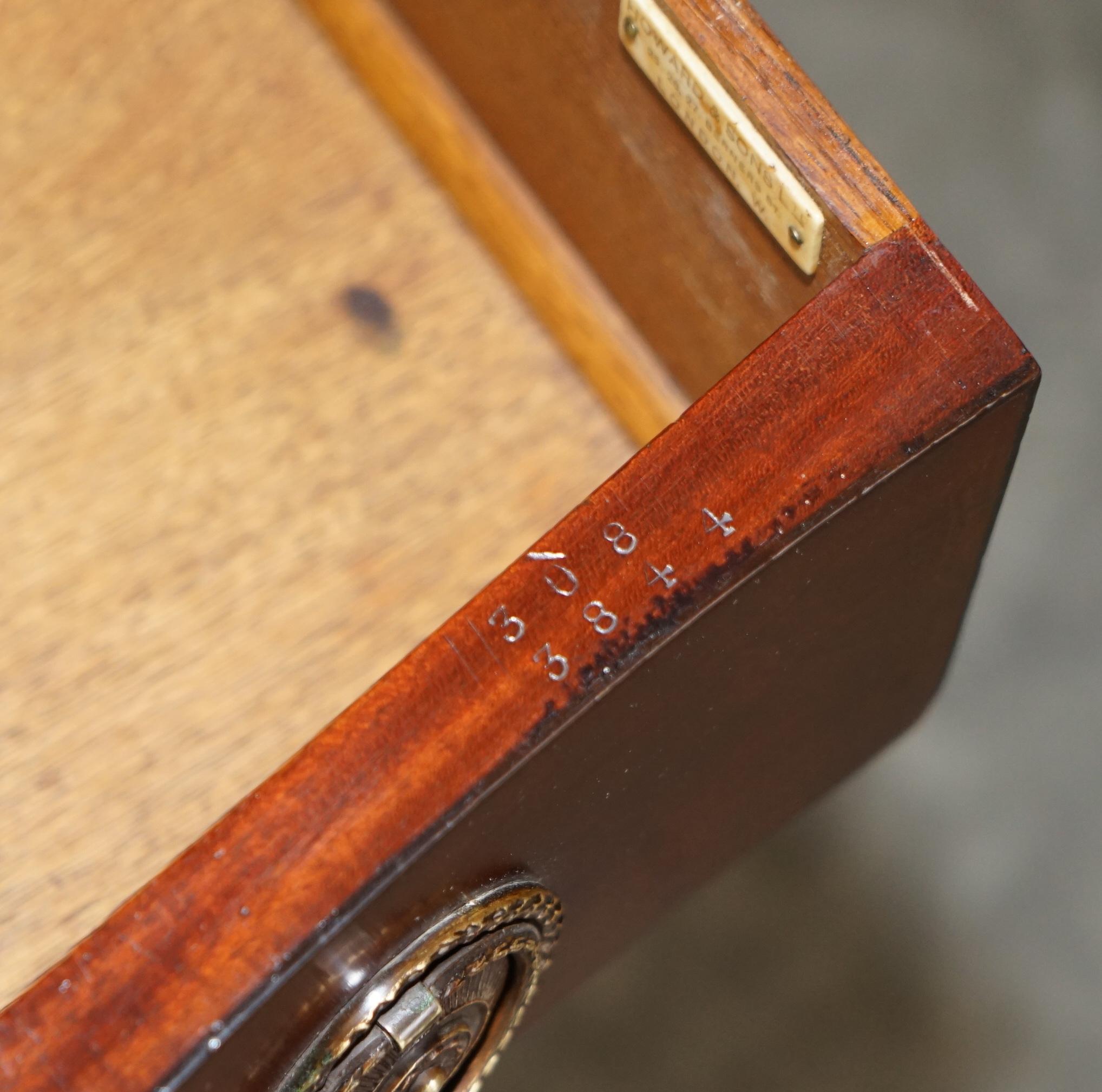 Antique Pair of Full Restored Howard & Son's Console Table Sideboards Stamped For Sale 12