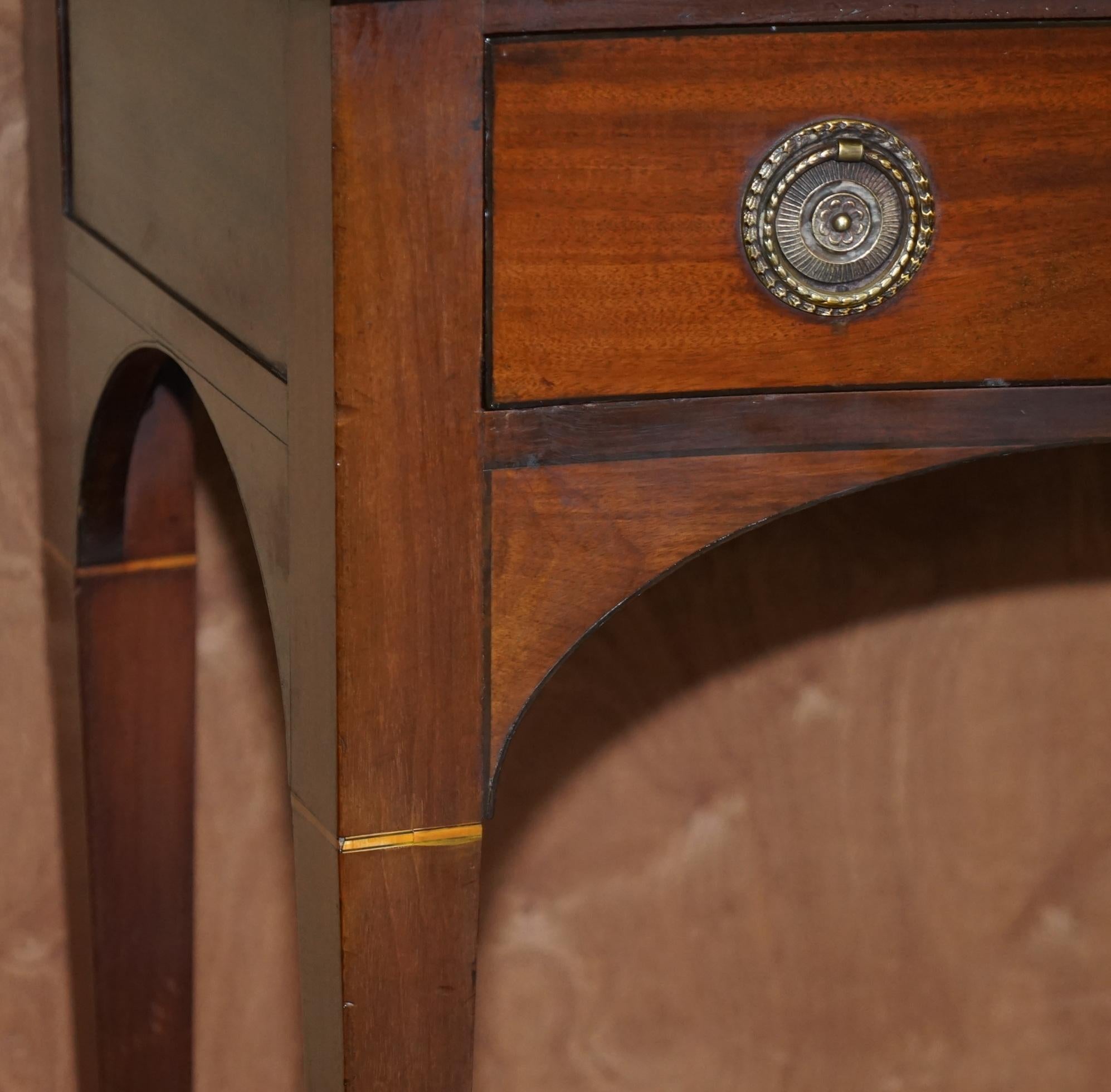 Hand-Crafted Antique Pair of Full Restored Howard & Son's Console Table Sideboards Stamped For Sale