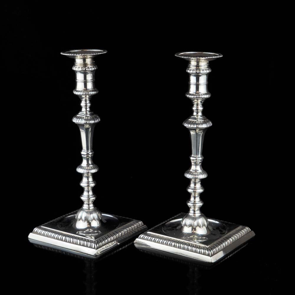 Antique pair of George II silver candlesticks
Maker: William Café
Made in England, London, 1758
Fully hallmarked.


Whether it's for dinner with friends or entertaining spirits in the attic, these candlesticks light your way.
These rare gems