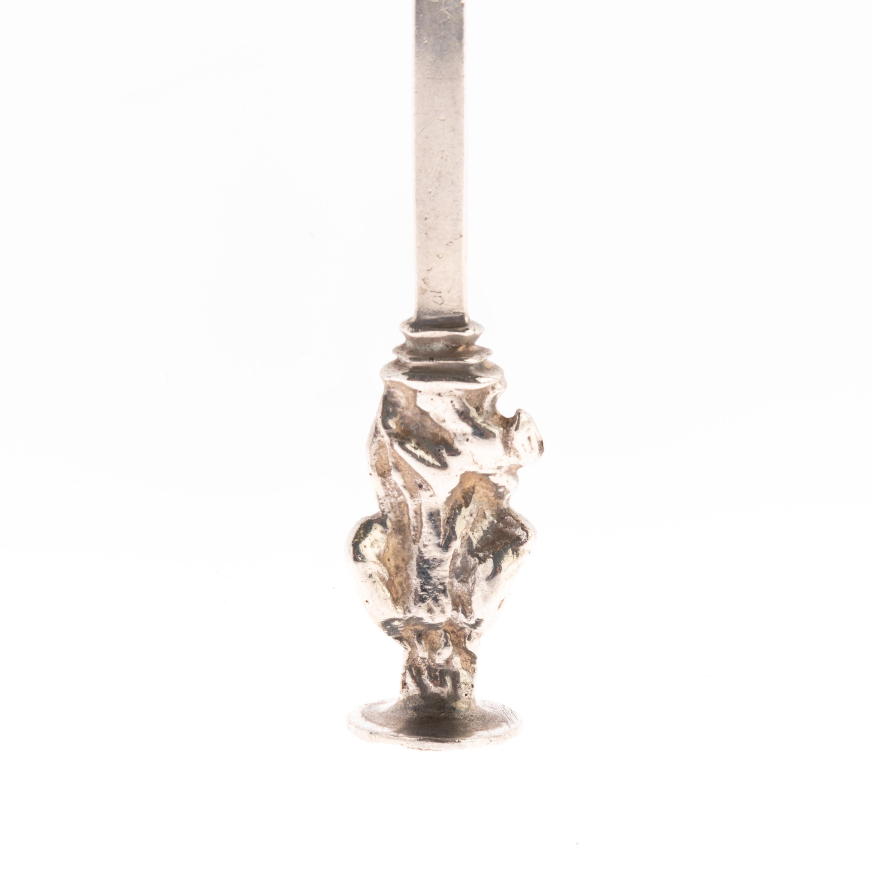 Argent Ancienne paire de cuillères d'apothicaire George III en argent poinçonnées 18ème siècle en vente