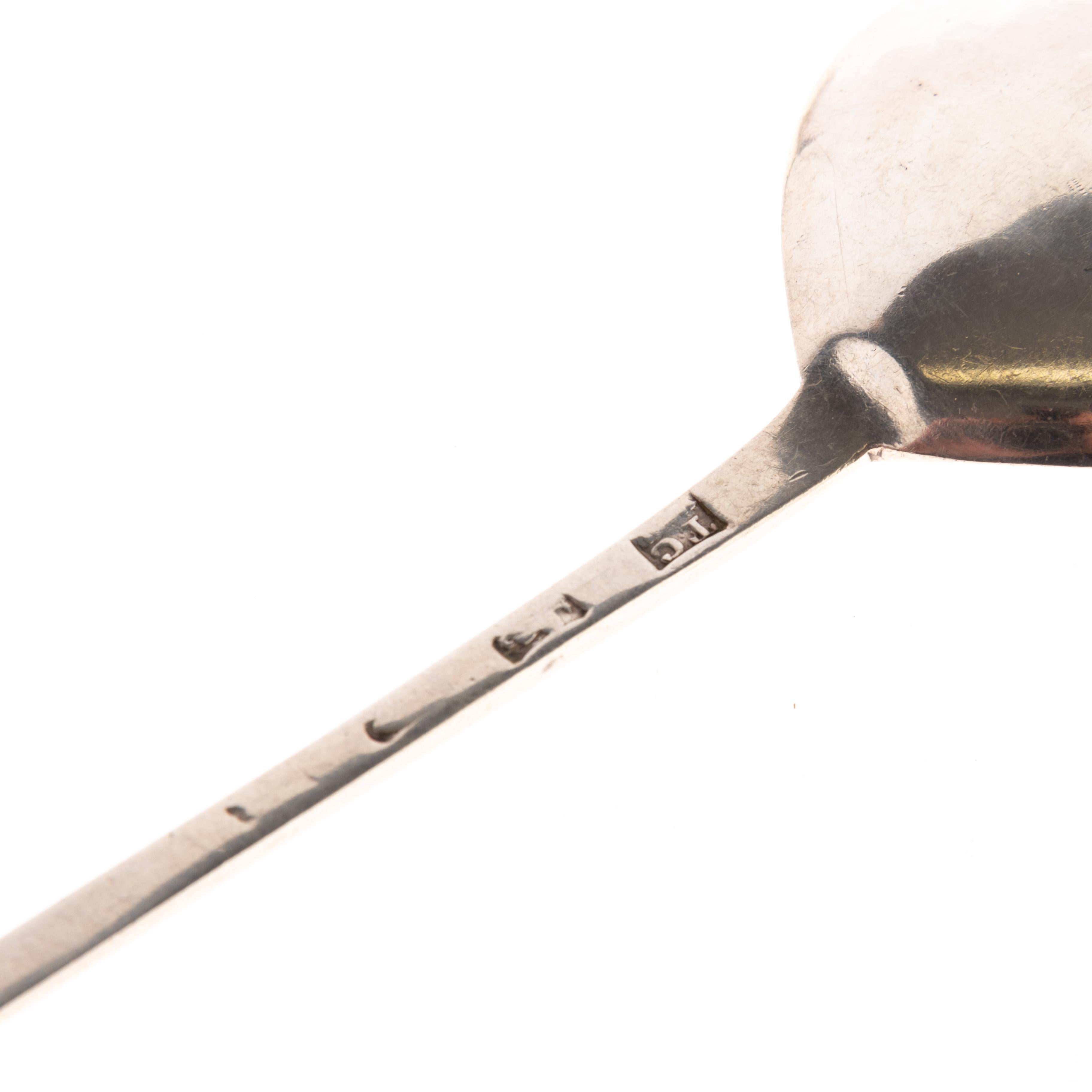Ancienne paire de cuillères d'apothicaire George III en argent poinçonnées 18ème siècle en vente 1