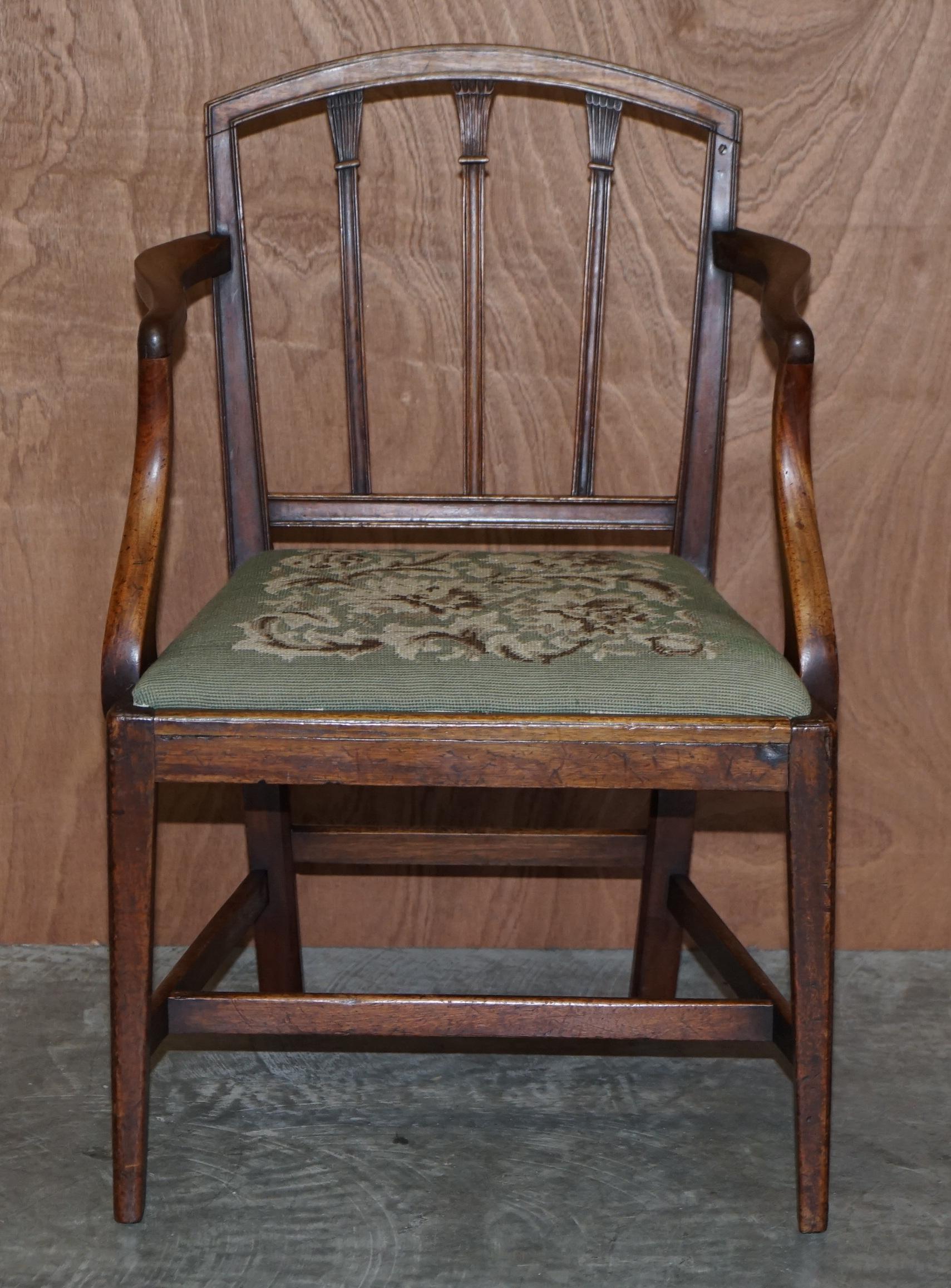 Antique Pair of Georgian Carved Armchairs circa 1780 Lovely Carvings Throughout For Sale 5