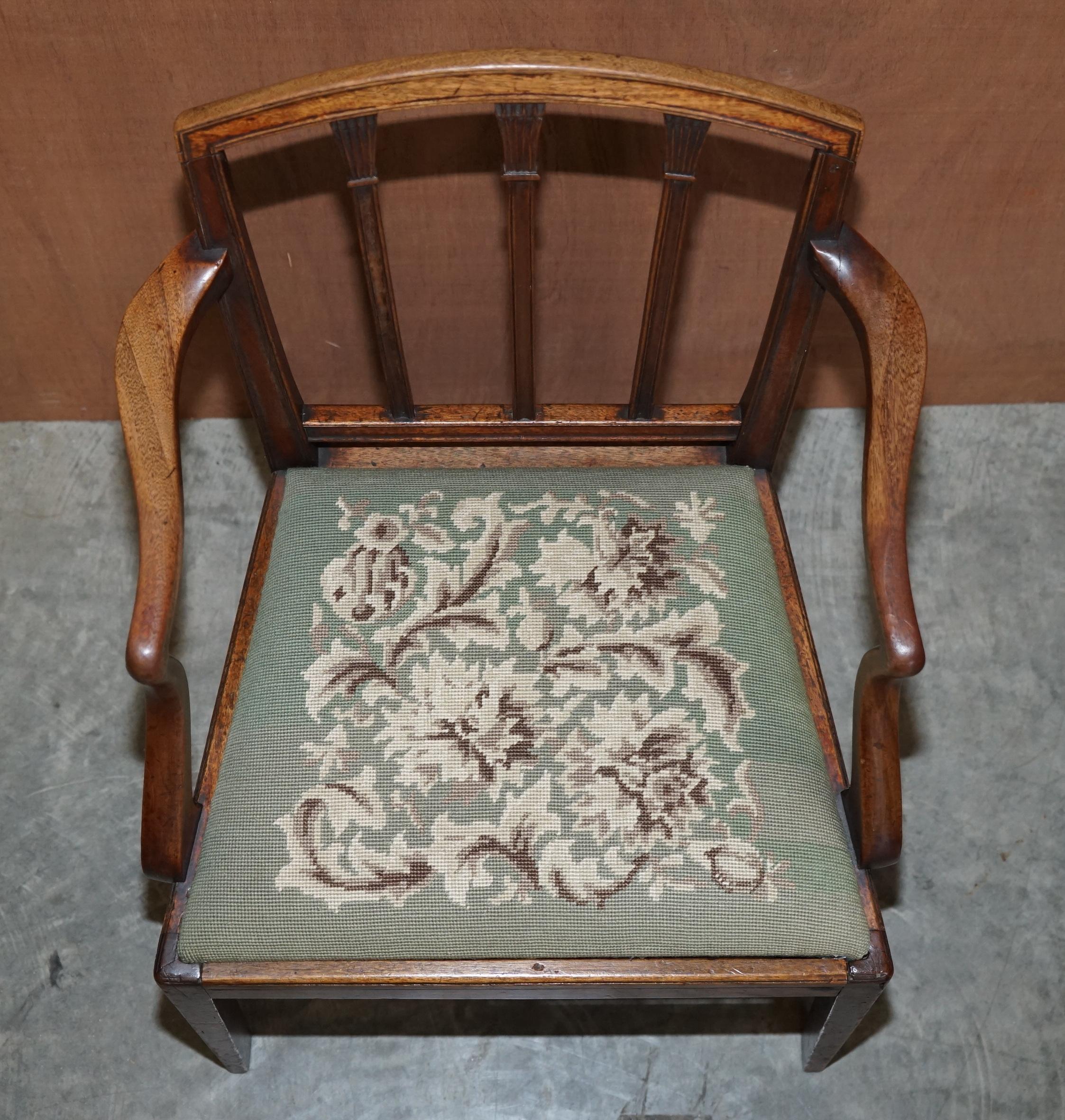 Antique Pair of Georgian Carved Armchairs circa 1780 Lovely Carvings Throughout For Sale 9